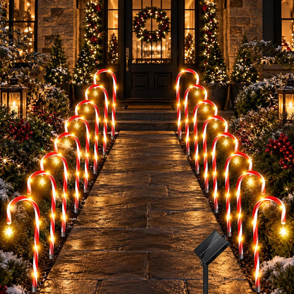 Pathway Lights Solar-Powered Dusk-to-Dawn Set of 12
