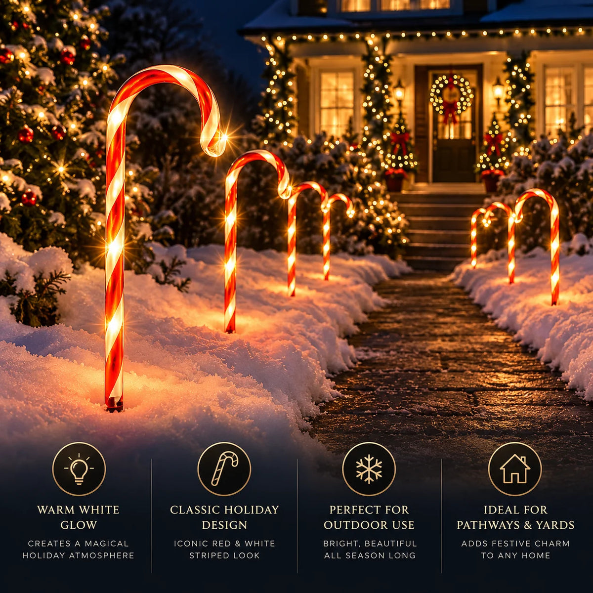 Pathway Lights Solar-Powered Dusk-to-Dawn Set of 12