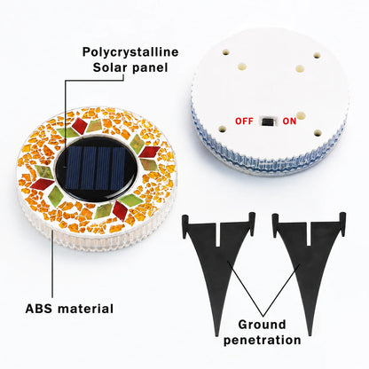 Pathway Lights Solar-Powered Mosaic LED Ground Stake