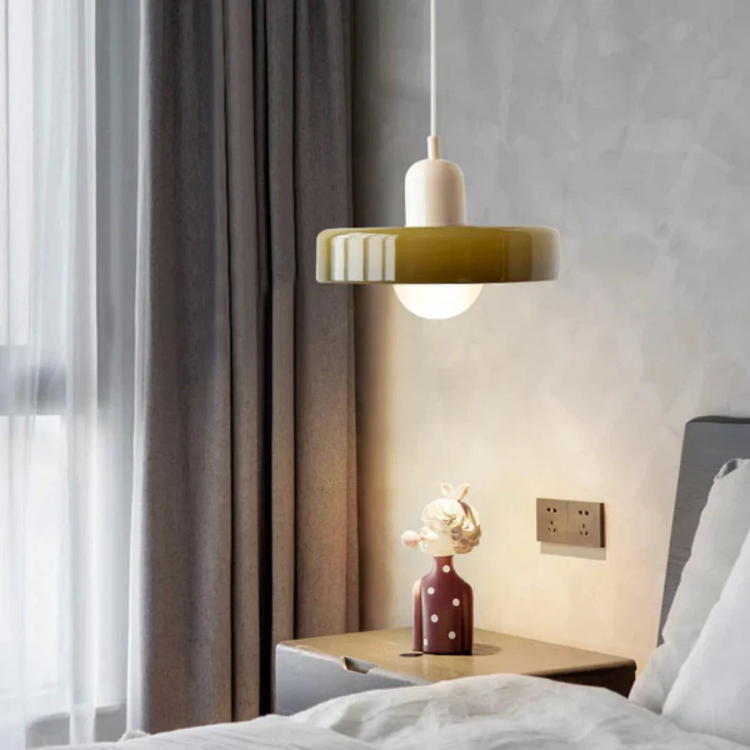 Pendant Lamp Glass Globe Height-Adjustable & 3-Color