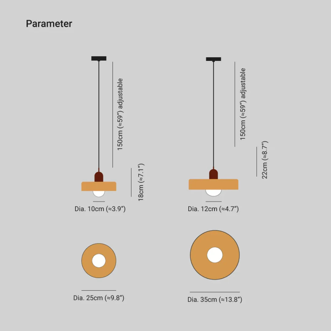 Pendant Lamp Glass Globe Height-Adjustable & 3-Color