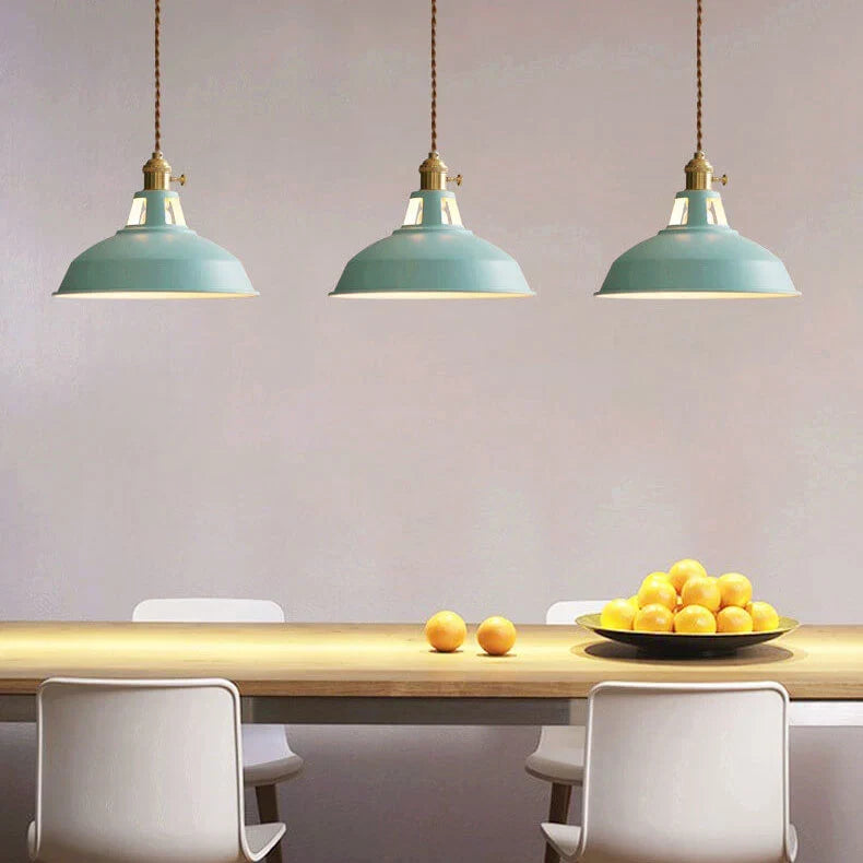 Pendant Light Barn Shade Painted Iron & Adjustable Chain