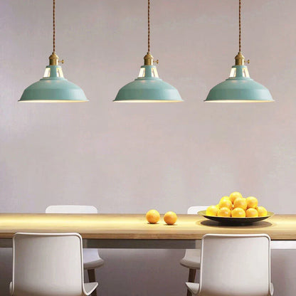 Pendant Light Barn Shade Painted Iron & Adjustable Chain