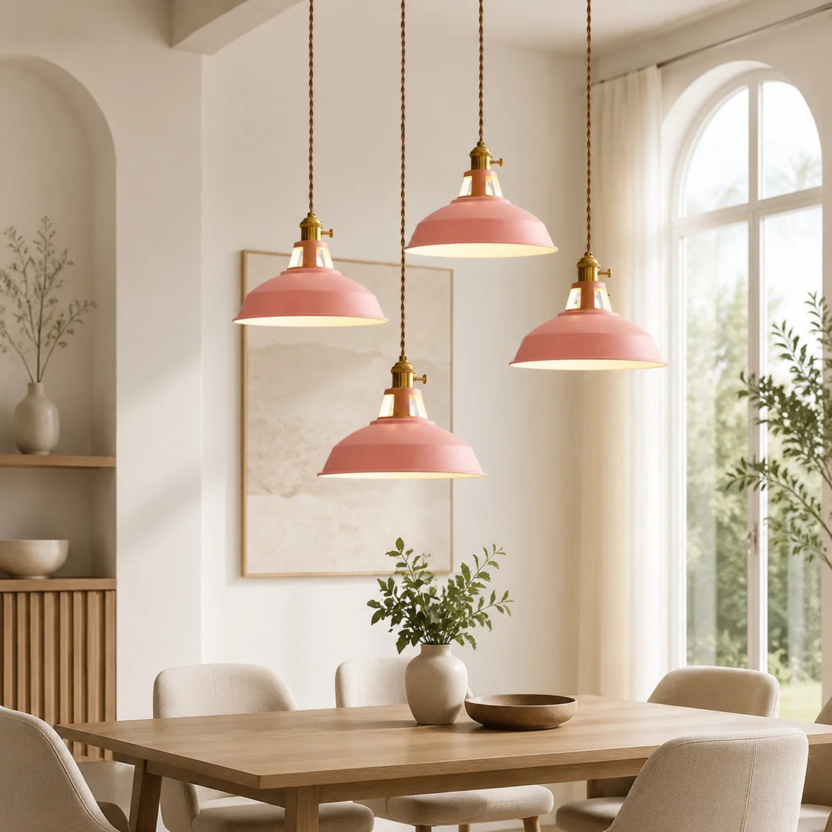 Pendant Light Barn Shade Painted Iron & Adjustable Chain