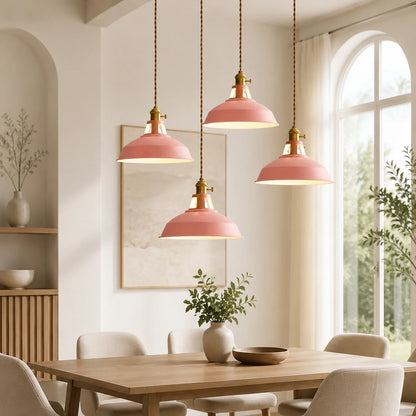 Pendant Light Barn Shade Painted Iron & Adjustable Chain