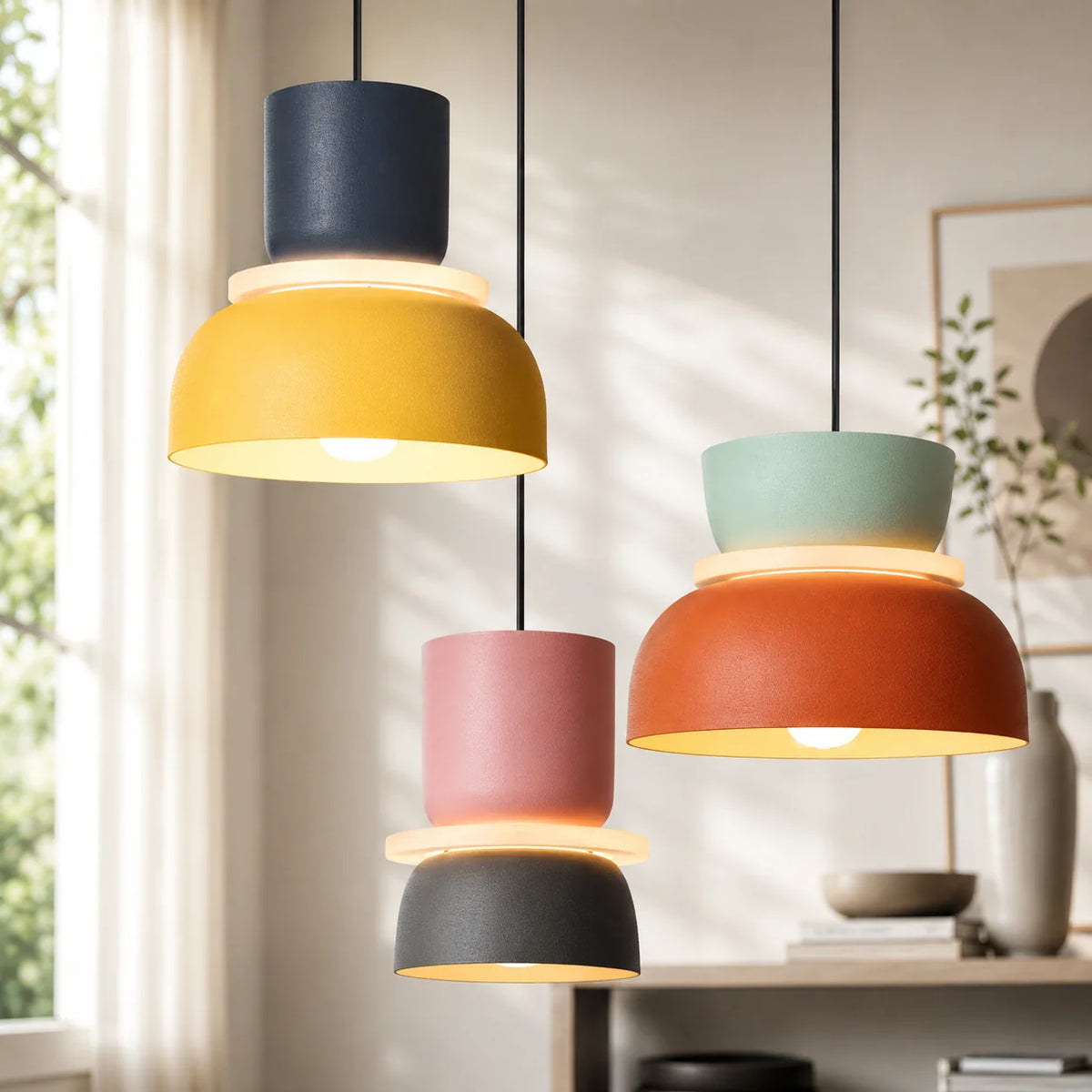 Pendant Light Color-Blocked Adjustable Cord
