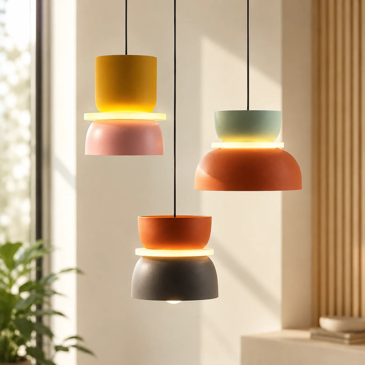 Pendant Light Color-Blocked Adjustable Cord