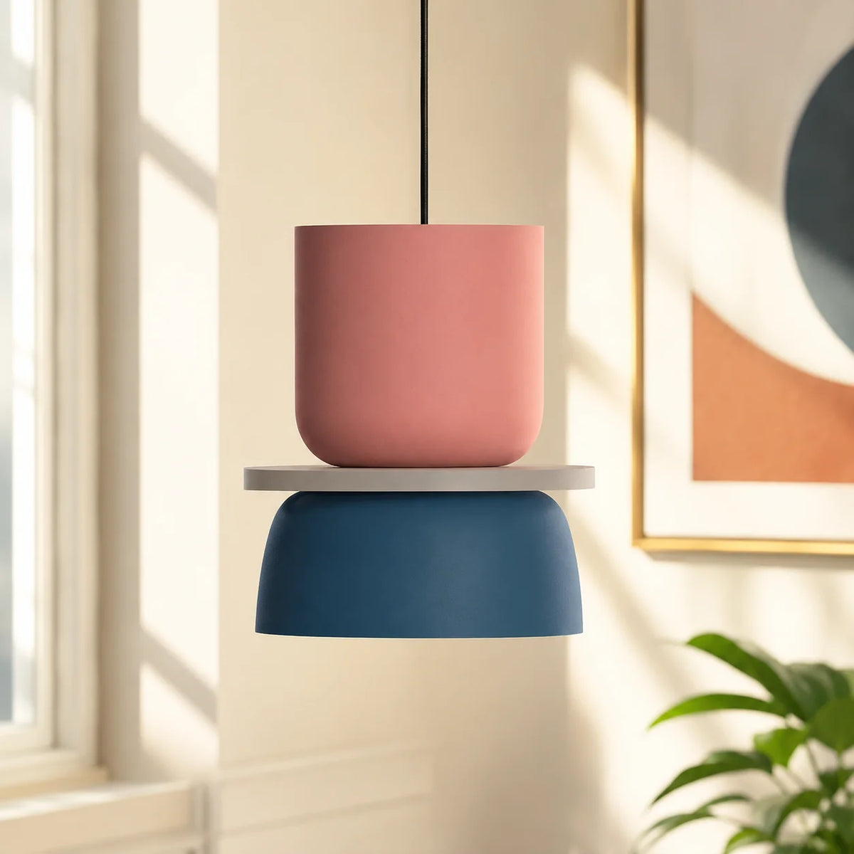 Pendant Light Color-Blocked Adjustable Cord