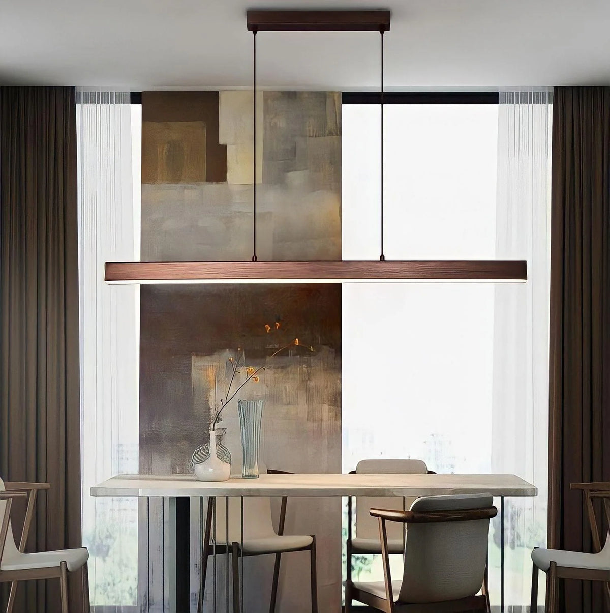 Pendant Light Dimmable LED Remote Control Adjustable Height