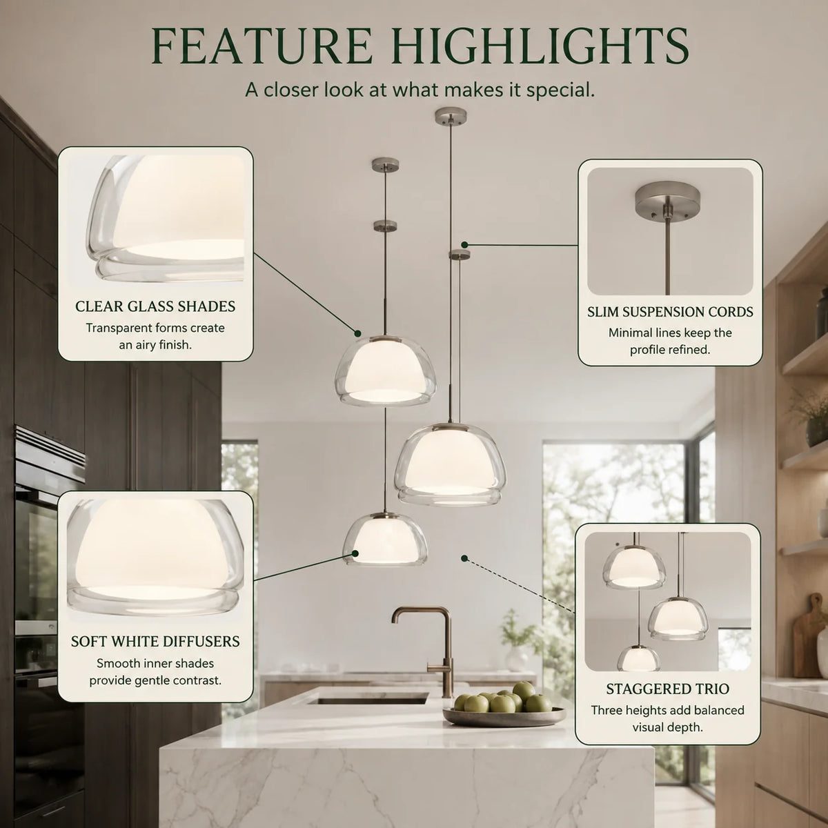 Pendant Light Frosted Glass Dome Soft Diffused Glow