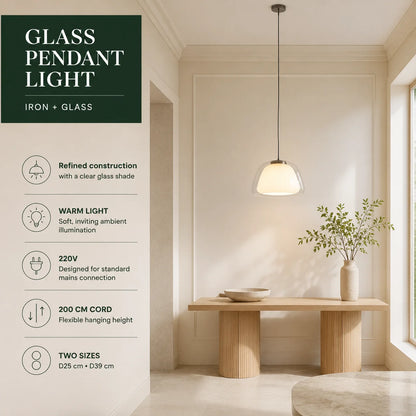 Pendant Light Frosted Glass Dome Soft Diffused Glow