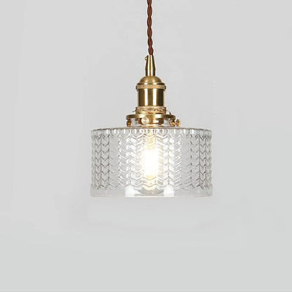Pendant Light Glass Jar Shade Clear Or Green Warm Brass