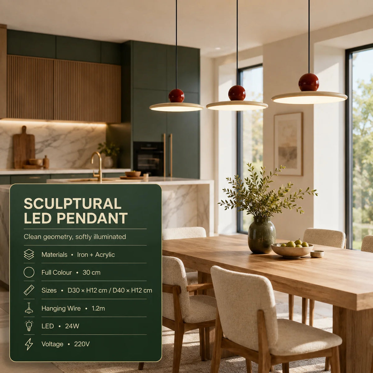 Pendant Light Hovering Orb High Gloss Lacquer