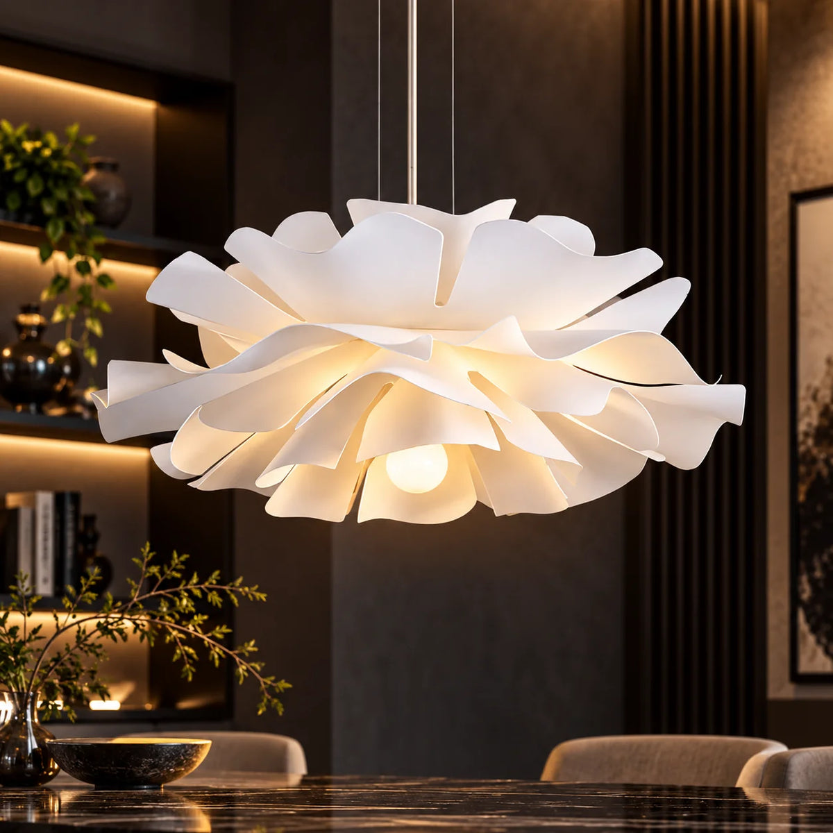 Pendant Light Layered Acrylic Petal Shade & Easy Clean