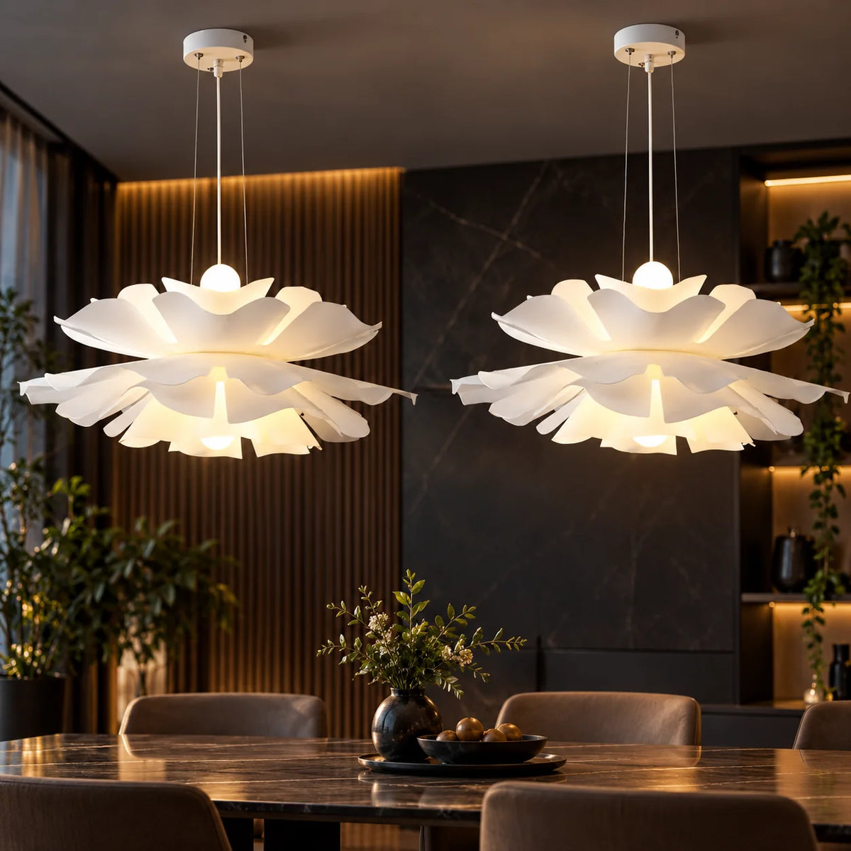 Pendant Light Layered Acrylic Petal Shade & Easy Clean