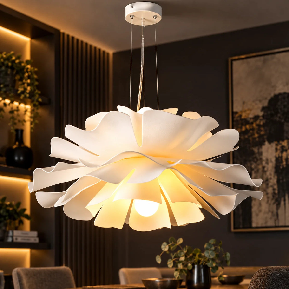 Pendant Light Layered Acrylic Petal Shade & Easy Clean
