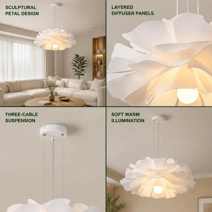 Pendant Light Layered Acrylic Petal Shade & Easy Clean