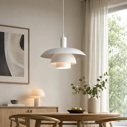 Pendant Light Metal Multi-Tier Dome Adjustable Height