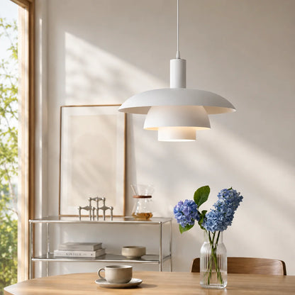 Pendant Light Metal Multi-Tier Dome Adjustable Height