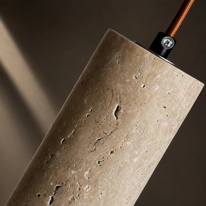 Pendant Light Natural Travertine Cylinder Warm 3000K