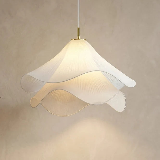 Pendant Light Pleated Fabric Shade Soft Diffuse Glow