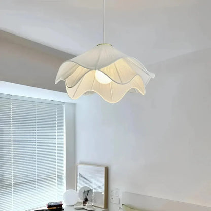 Pendant Light Pleated Fabric Shade Soft Diffuse Glow
