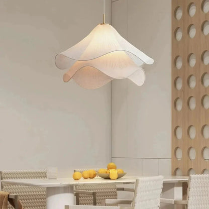Pendant Light Pleated Fabric Shade Soft Diffuse Glow