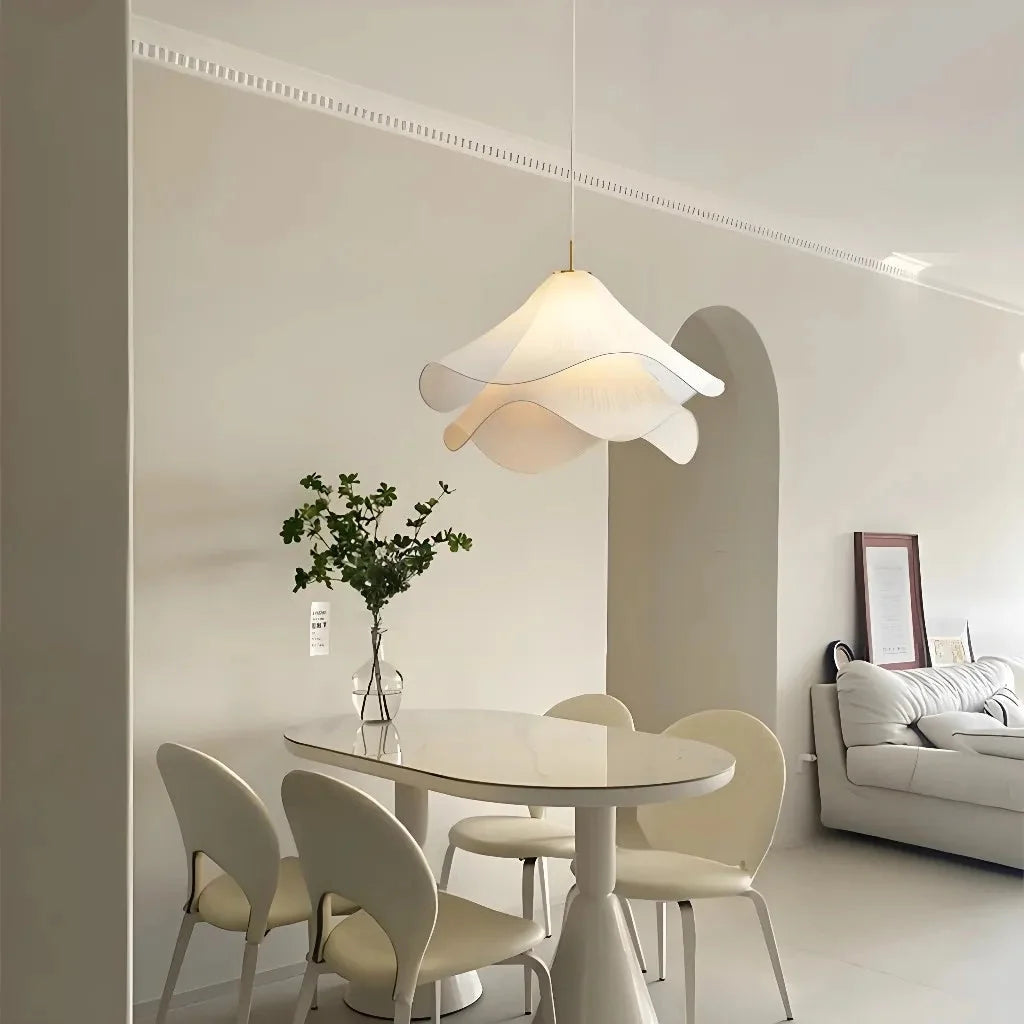 Pendant Light Pleated Fabric Shade Soft Diffuse Glow