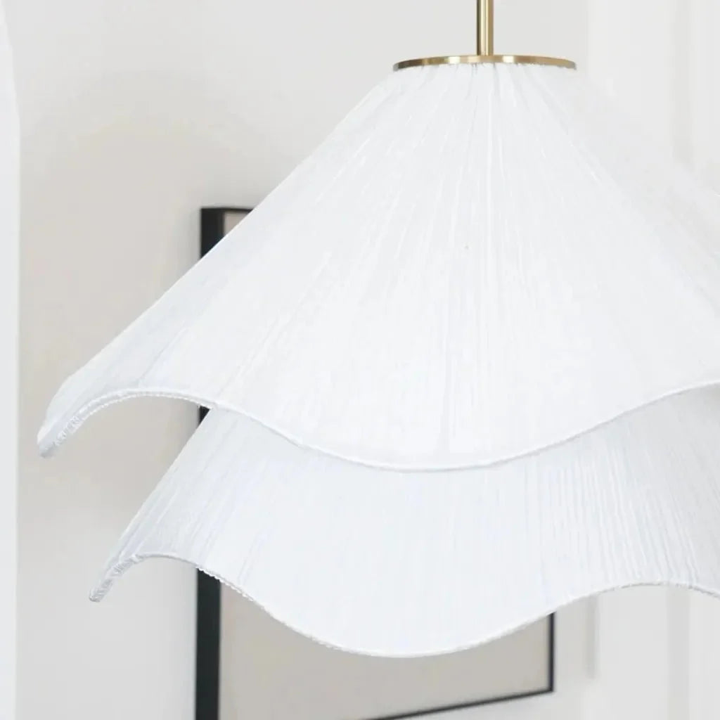 Pendant Light Pleated Fabric Shade Soft Diffuse Glow