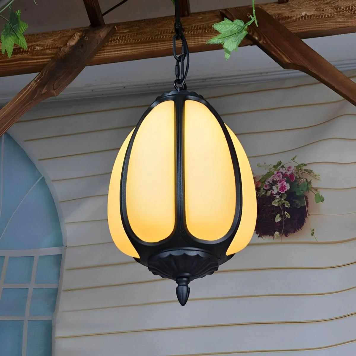 Pendant Light Pumpkin-Shaped Waterproof Metal & Acrylic