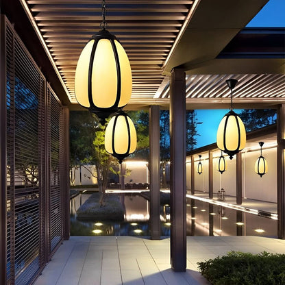 Pendant Light Pumpkin-Shaped Waterproof Metal & Acrylic
