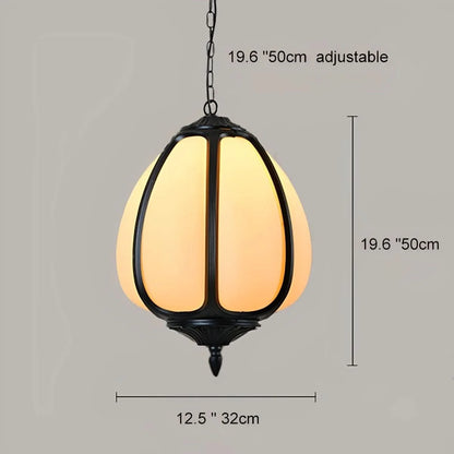 Pendant Light Pumpkin-Shaped Waterproof Metal & Acrylic