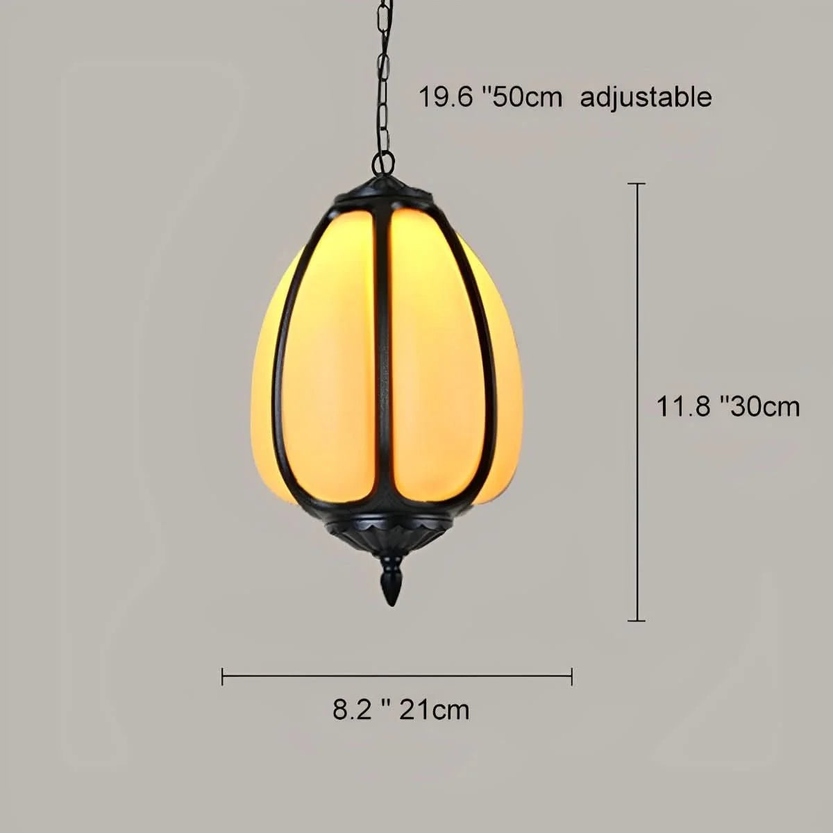 Pendant Light Pumpkin-Shaped Waterproof Metal & Acrylic