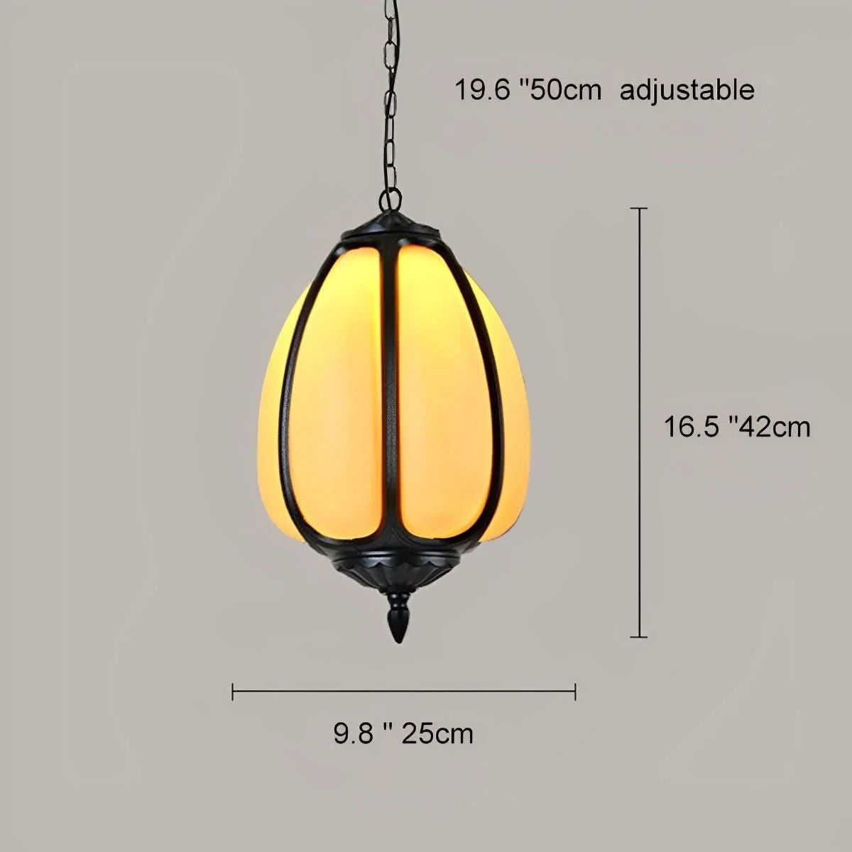 Pendant Light Pumpkin-Shaped Waterproof Metal & Acrylic