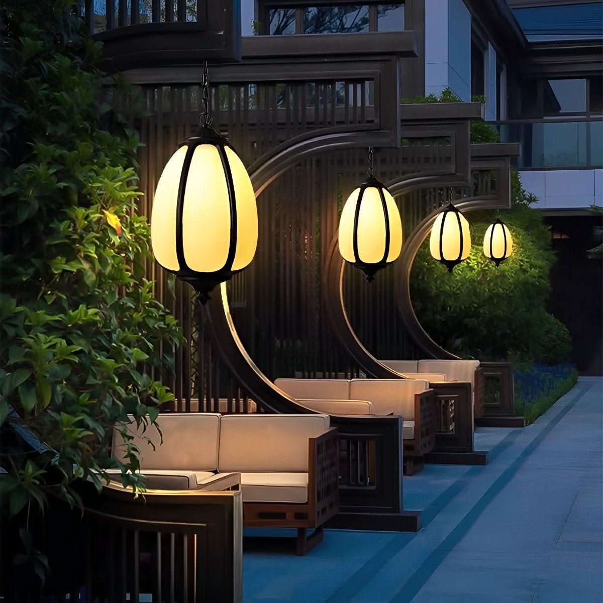 Pendant Light Pumpkin-Shaped Waterproof Metal & Acrylic