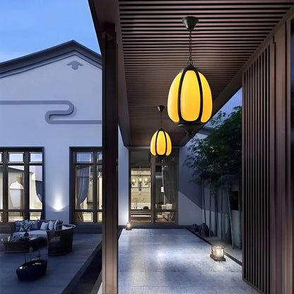 Pendant Light Pumpkin-Shaped Waterproof Metal & Acrylic