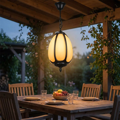 Pendant Light Pumpkin-Shaped Waterproof Metal & Acrylic