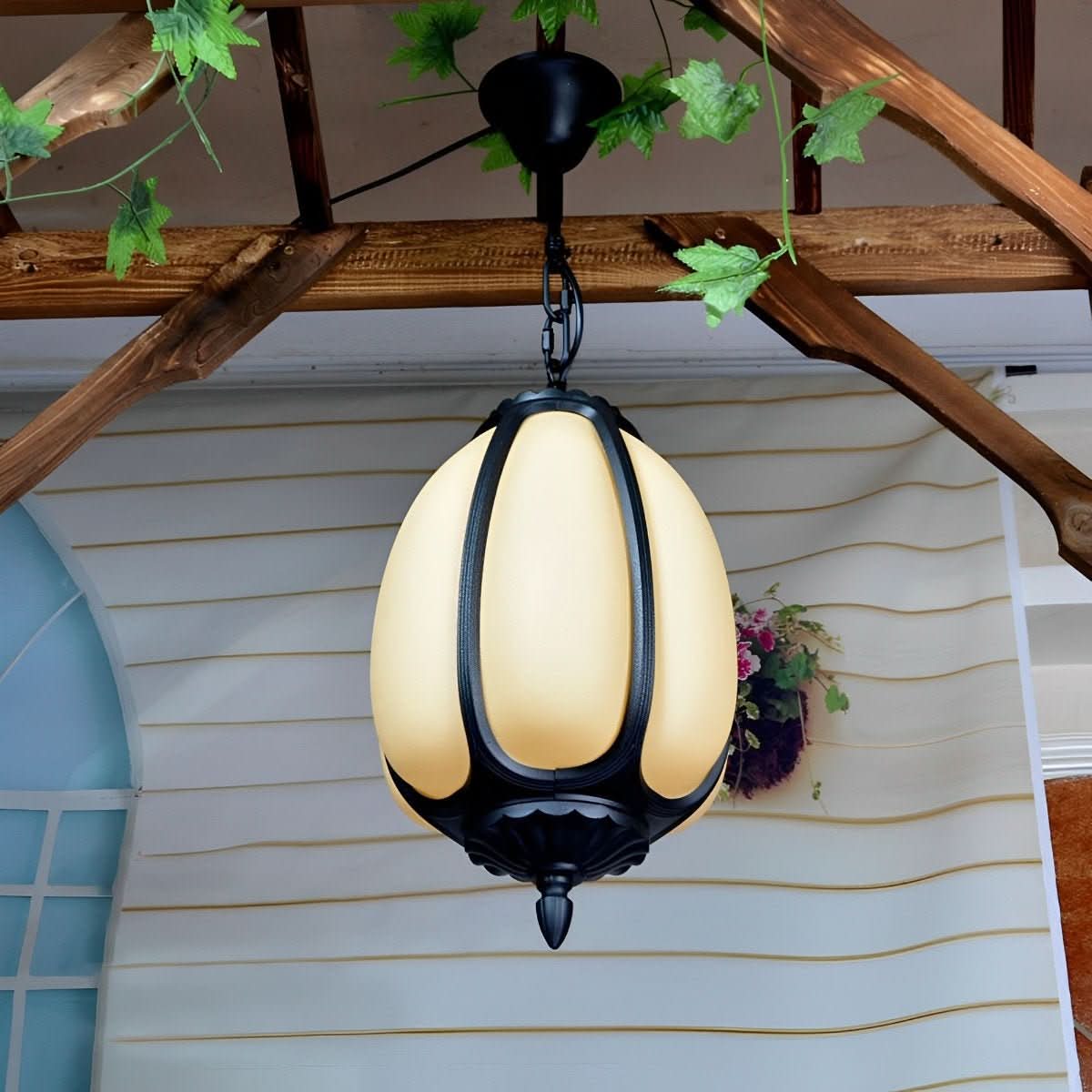 Pendant Light Pumpkin-Shaped Waterproof Metal & Acrylic