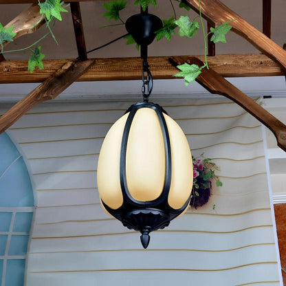 Pendant Light Pumpkin-Shaped Waterproof Metal & Acrylic