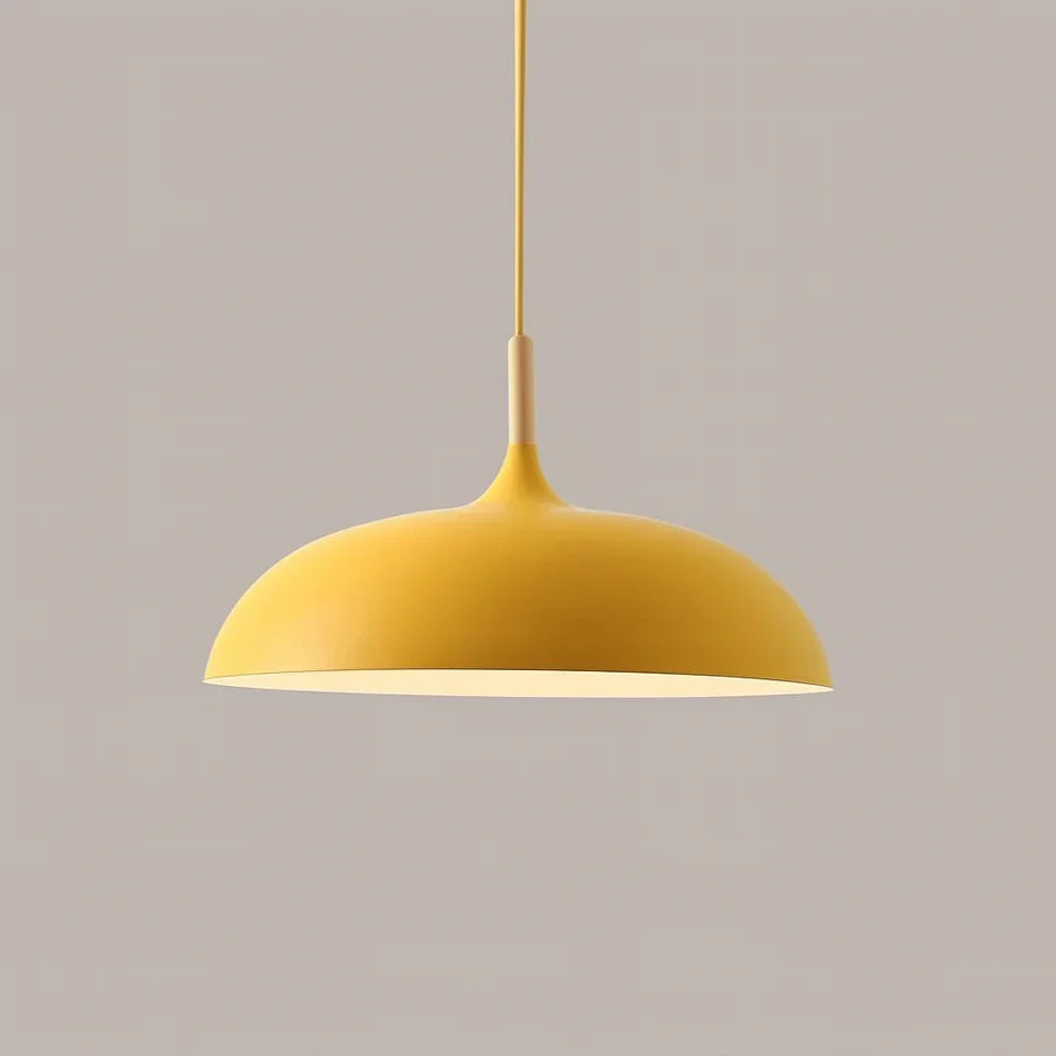 Pendant Light Soft Pastel Finish Wood Collar Adjustable Cord
