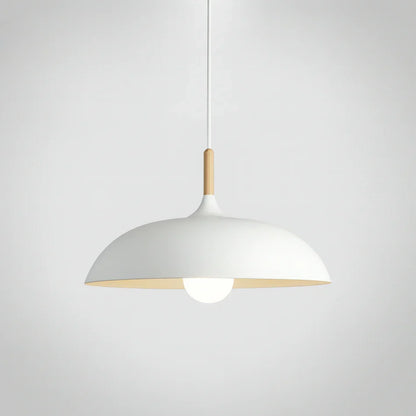 Pendant Light Soft Pastel Finish Wood Collar Adjustable Cord