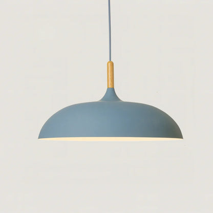 Pendant Light Soft Pastel Finish Wood Collar Adjustable Cord