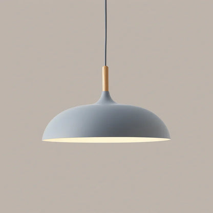 Pendant Light Soft Pastel Finish Wood Collar Adjustable Cord
