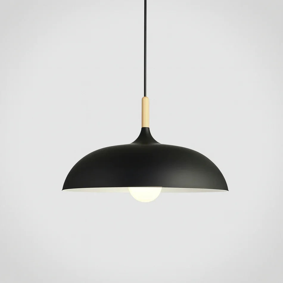 Pendant Light Soft Pastel Finish Wood Collar Adjustable Cord