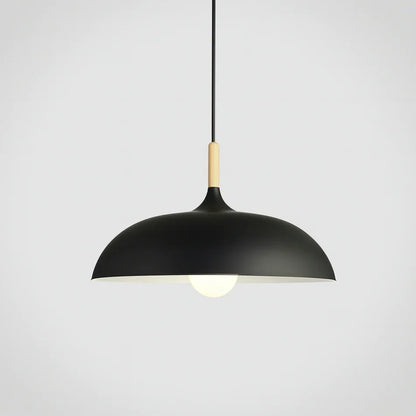 Pendant Light Soft Pastel Finish Wood Collar Adjustable Cord