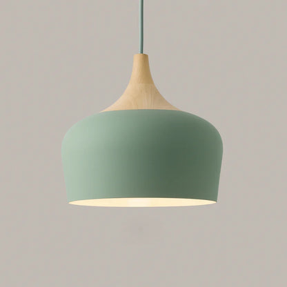 Pendant Light Soft Pastel Finish Wood Collar Adjustable Cord