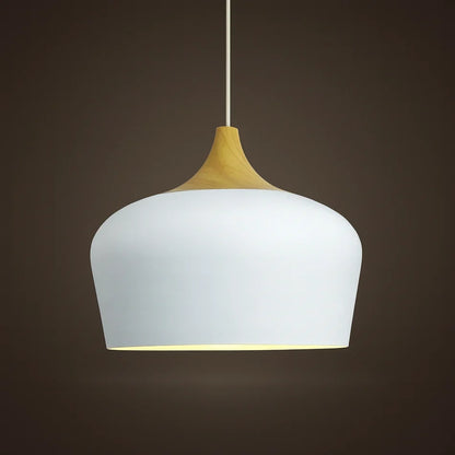 Pendant Light Soft Pastel Finish Wood Collar Adjustable Cord