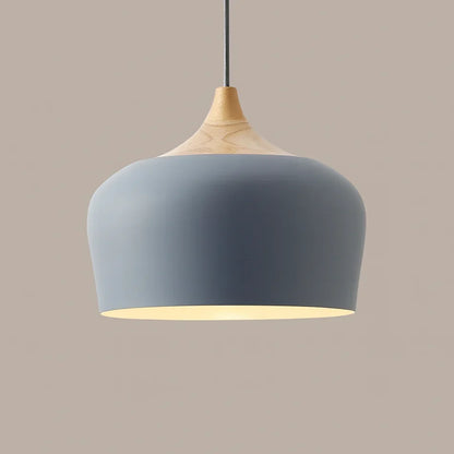 Pendant Light Soft Pastel Finish Wood Collar Adjustable Cord
