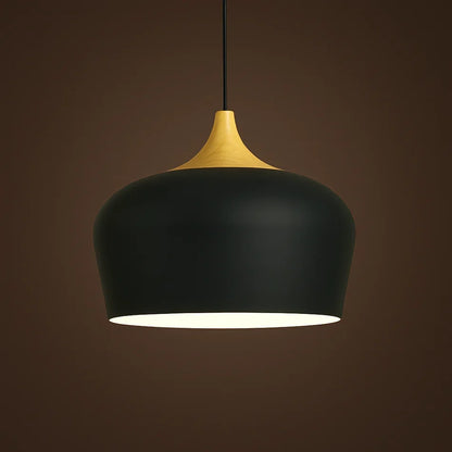Pendant Light Soft Pastel Finish Wood Collar Adjustable Cord