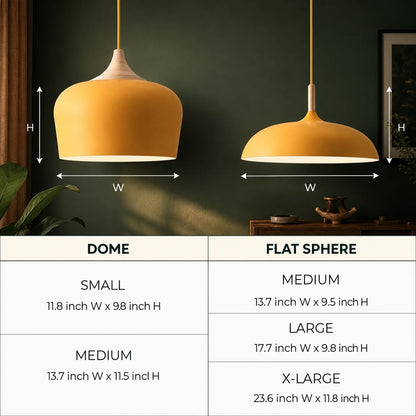 Pendant Light Soft Pastel Finish Wood Collar Adjustable Cord